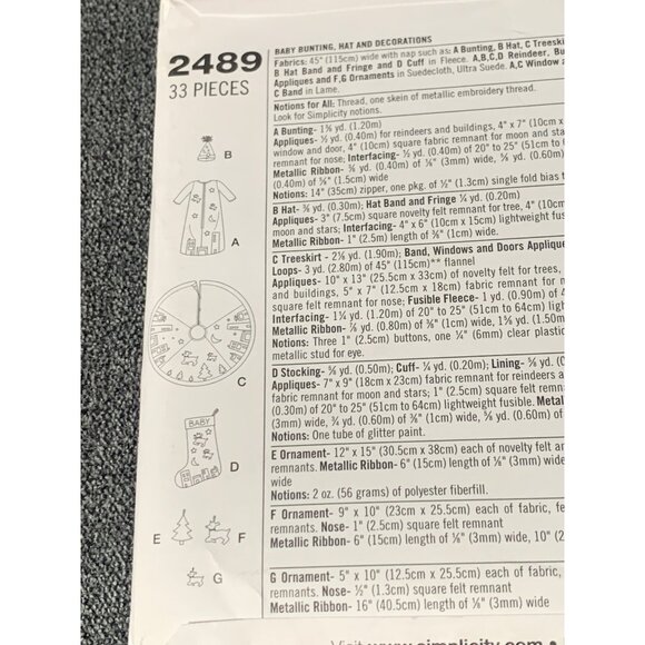 Simplicity Baby Bunting and Decorations Sewing Pattern 2589 - uncut - Picture 8 of 10